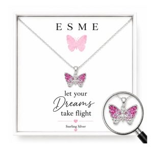 sterling silver butterfly necklace for girls children's jewellery