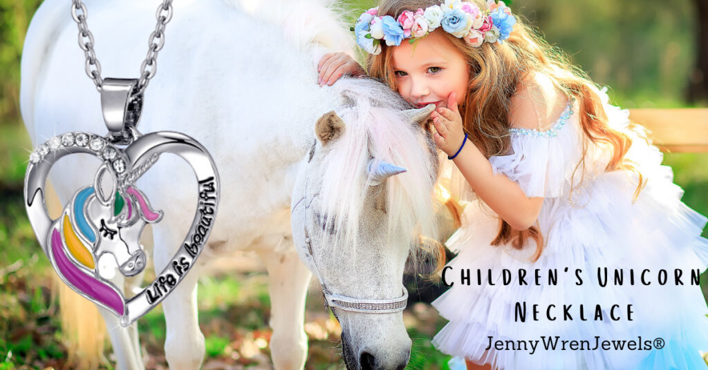 children's unicorn necklace jewellery gift for girls sterling silver chain