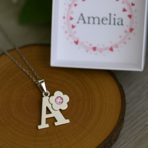 Childrens Initial Necklace | Letter Charm A-Z | Girls Jewellery Gift