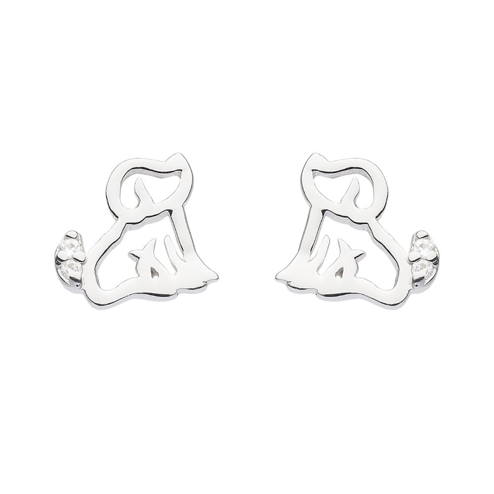 Sterling Silver Puppy Dog Stud Earrings | Personalised Gift - Image 2