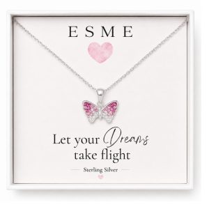 childrens sterling silver butterfly necklace