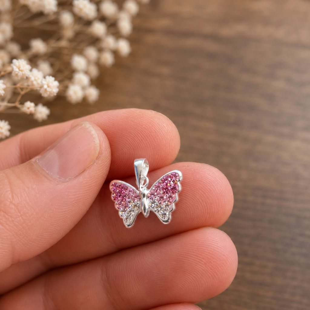 childrens sterling silver butterfly necklace