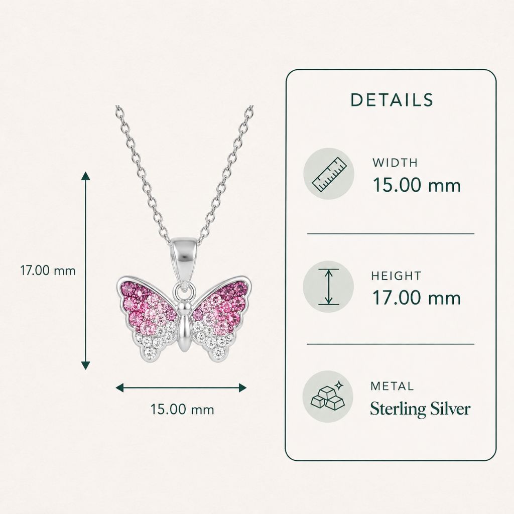 childrens sterling silver butterfly necklace