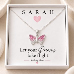 butterfly necklace sterling silver gift for girls
