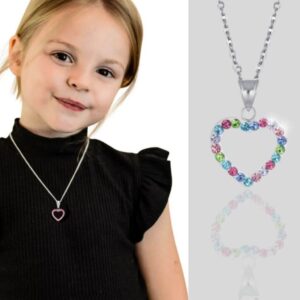 children's heart necklaces gift for age 3 + girls