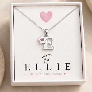 childrens initial letter name necklace gift