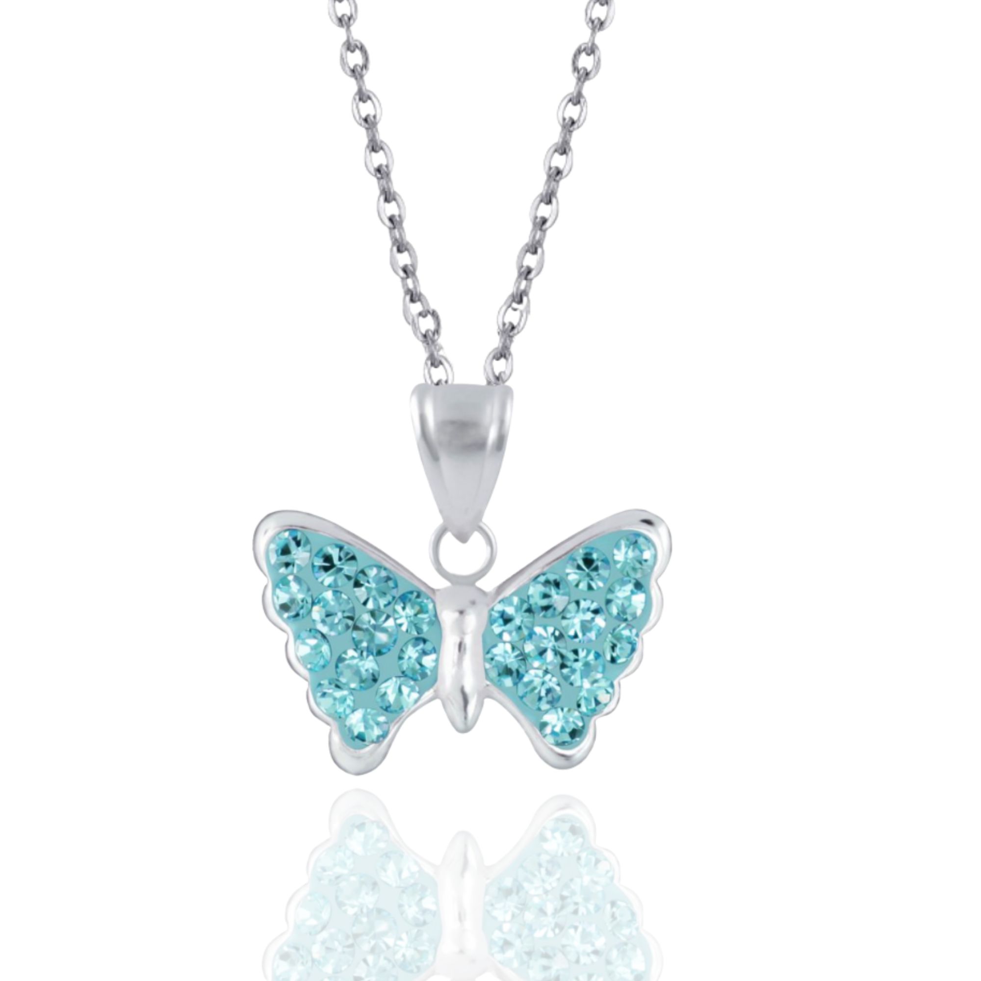 children's butterfly necklace sterling silver