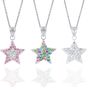 children's sterling silver crystal star necklaces