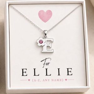 initial necklace jewellery gift for girls personalised with name