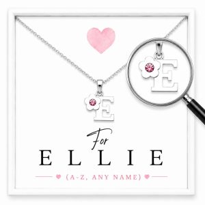 childrens initial letter necklace personalised name jewellery