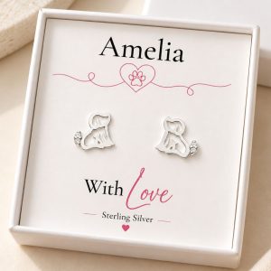 puppy dog stud earrings sterling silver