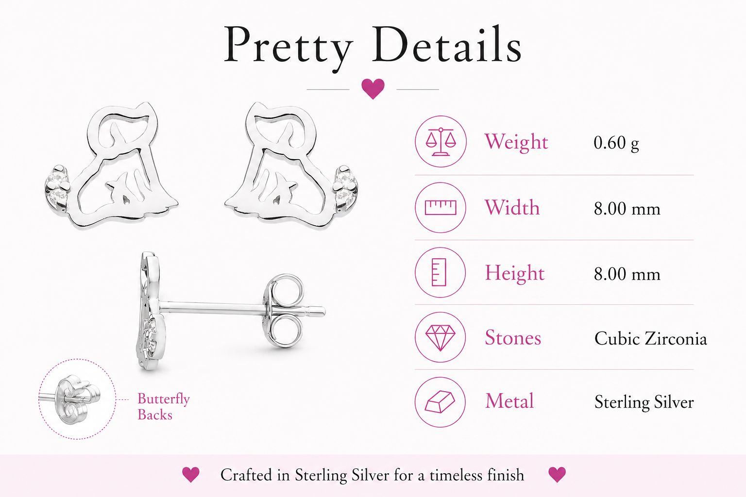 puppy dog studs personalised sterling silver gift