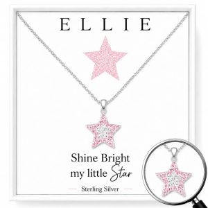 childrens sterling silver star necklace personalised