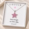Sterling Silver Crystal Star Necklace for Girls | Children's Personalised Jewellery
