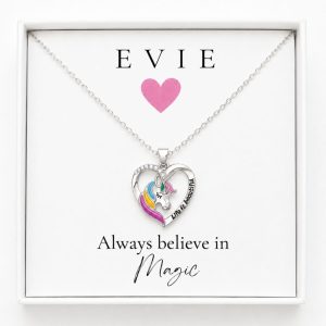 unicorn necklace gift for girls