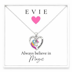 unicorn necklace name jewellery for girls