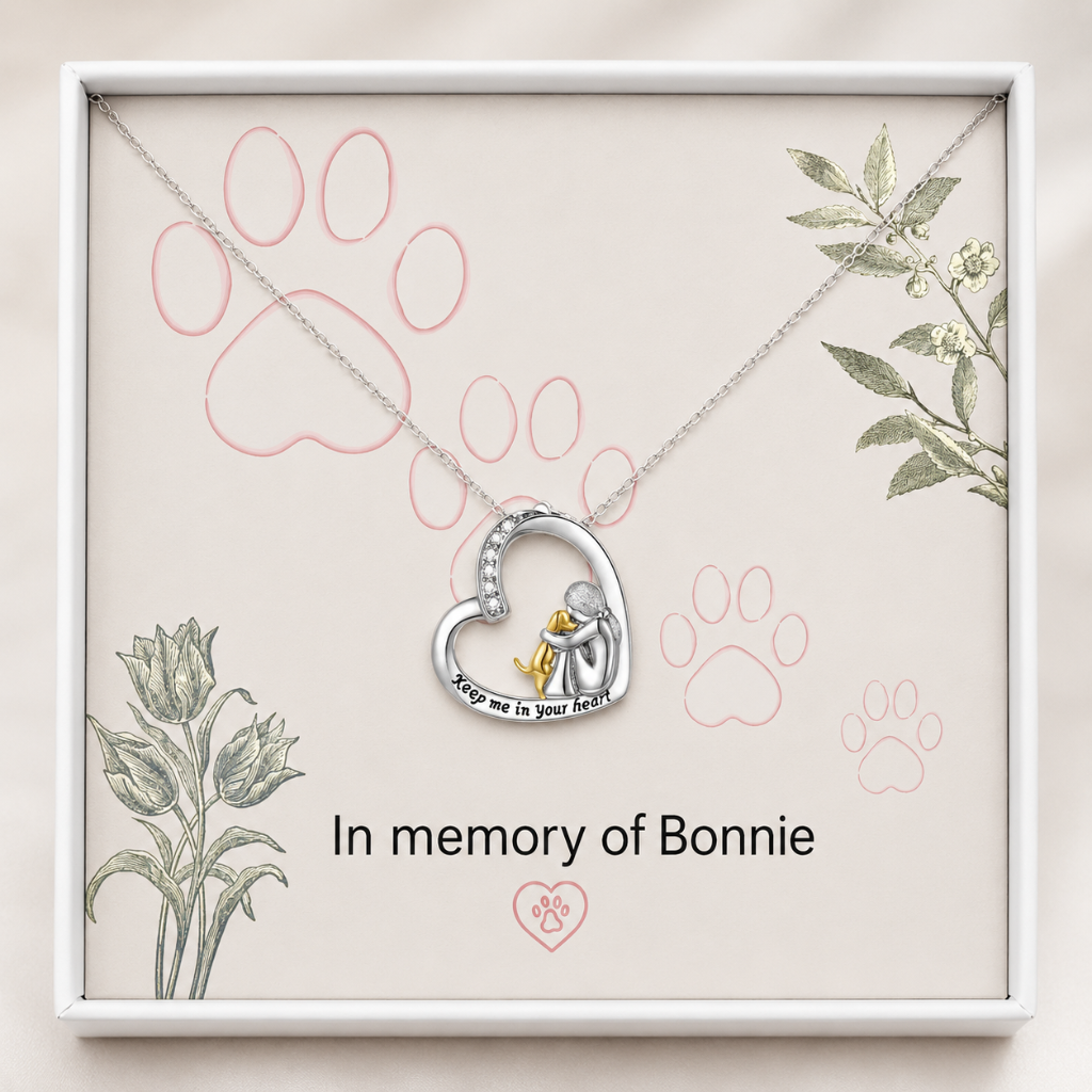 dog memory necklace sterling silver