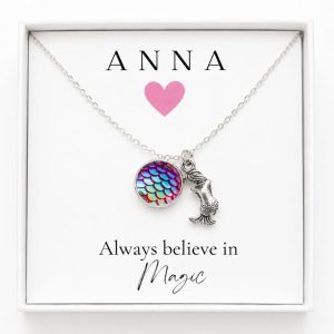childreen's mermaid necklace jewellery gift for girls