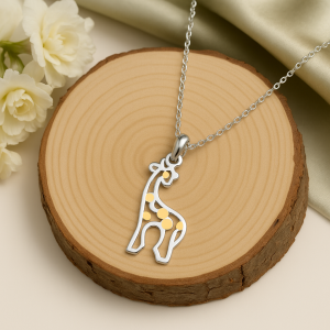 Children's Giraffe Necklace | Sterling Silver & Gold Jewellery