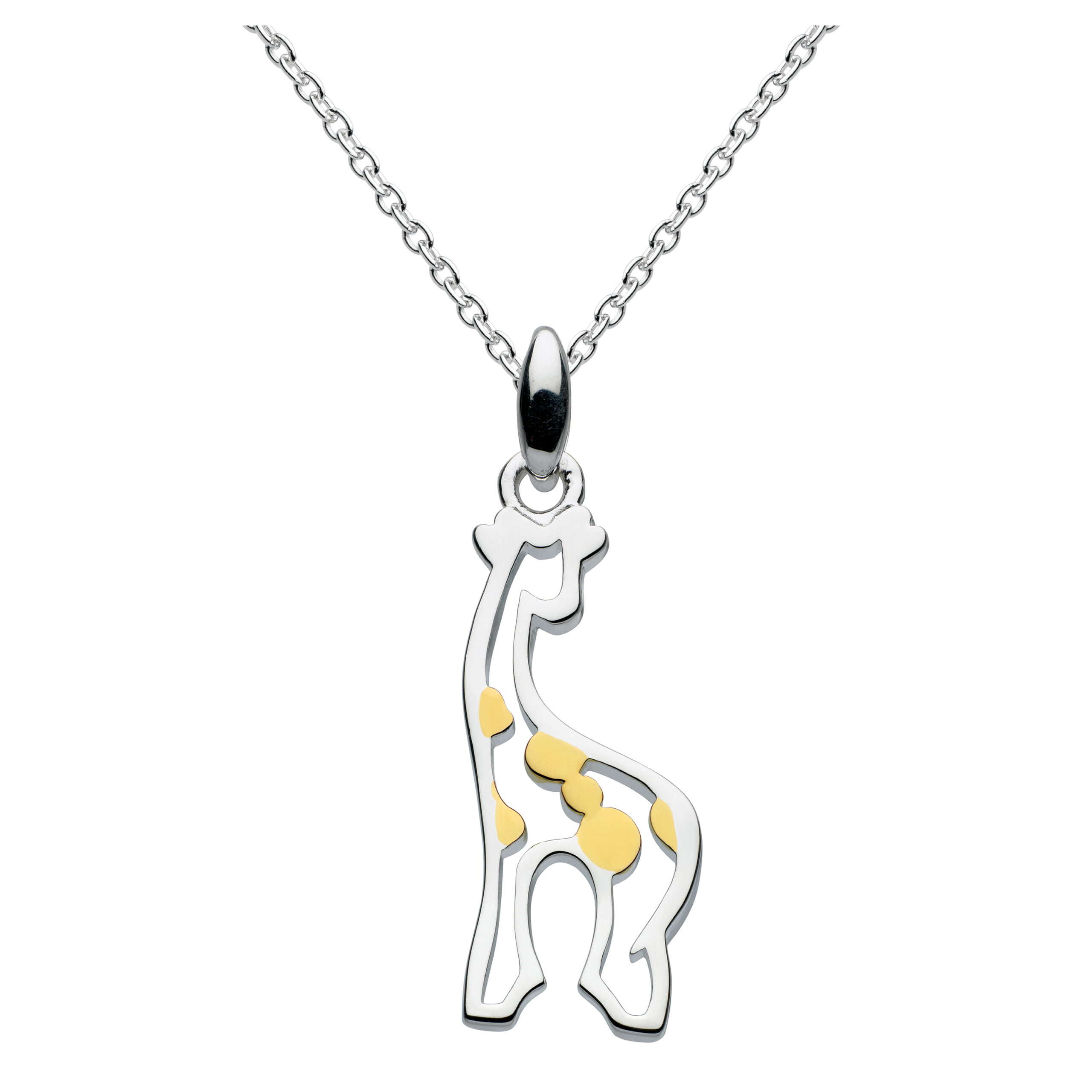 children's sterling silver and gold giraffe necklace