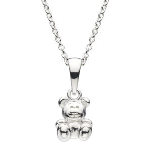 children's sterling silver teddy bear necklace