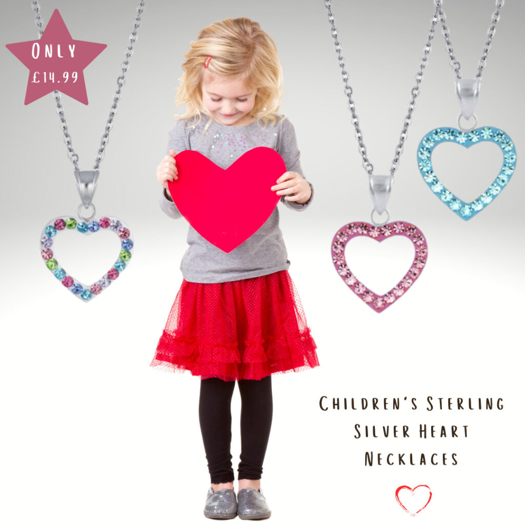 children's heart necklaces sterling silver jewwellery for girls