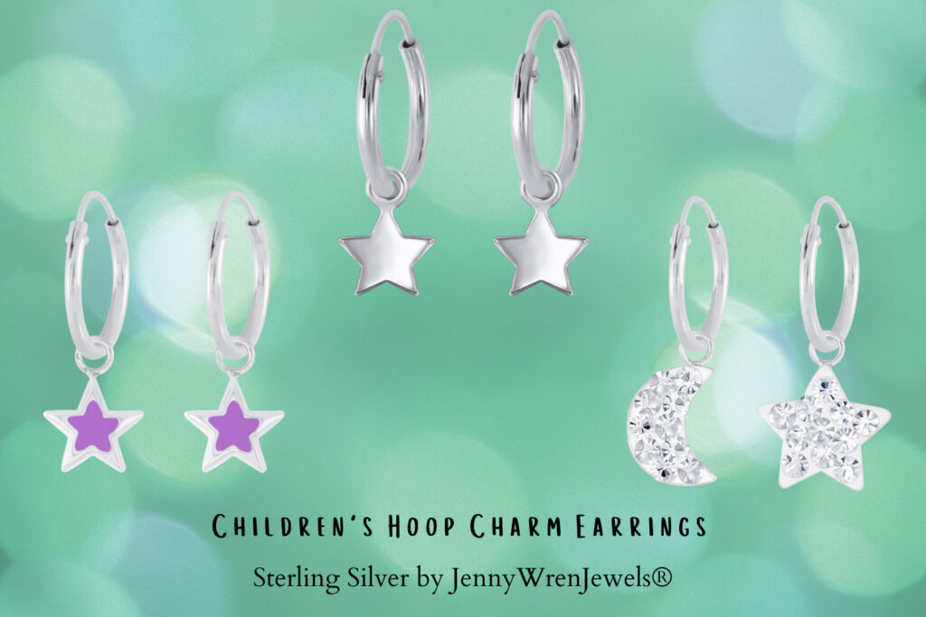 childrens hoop earrings sterling silver star jewellery