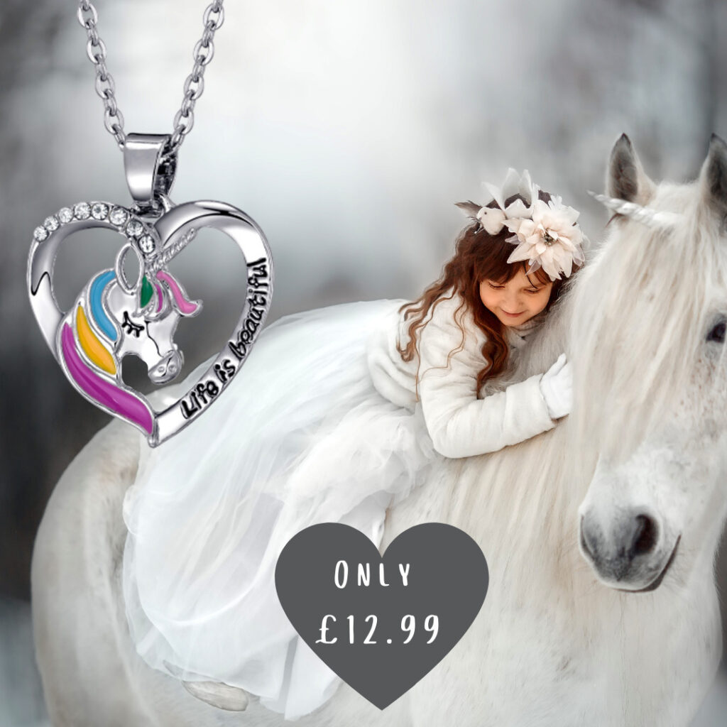 children's unicorn necklace jewellery gift for girls