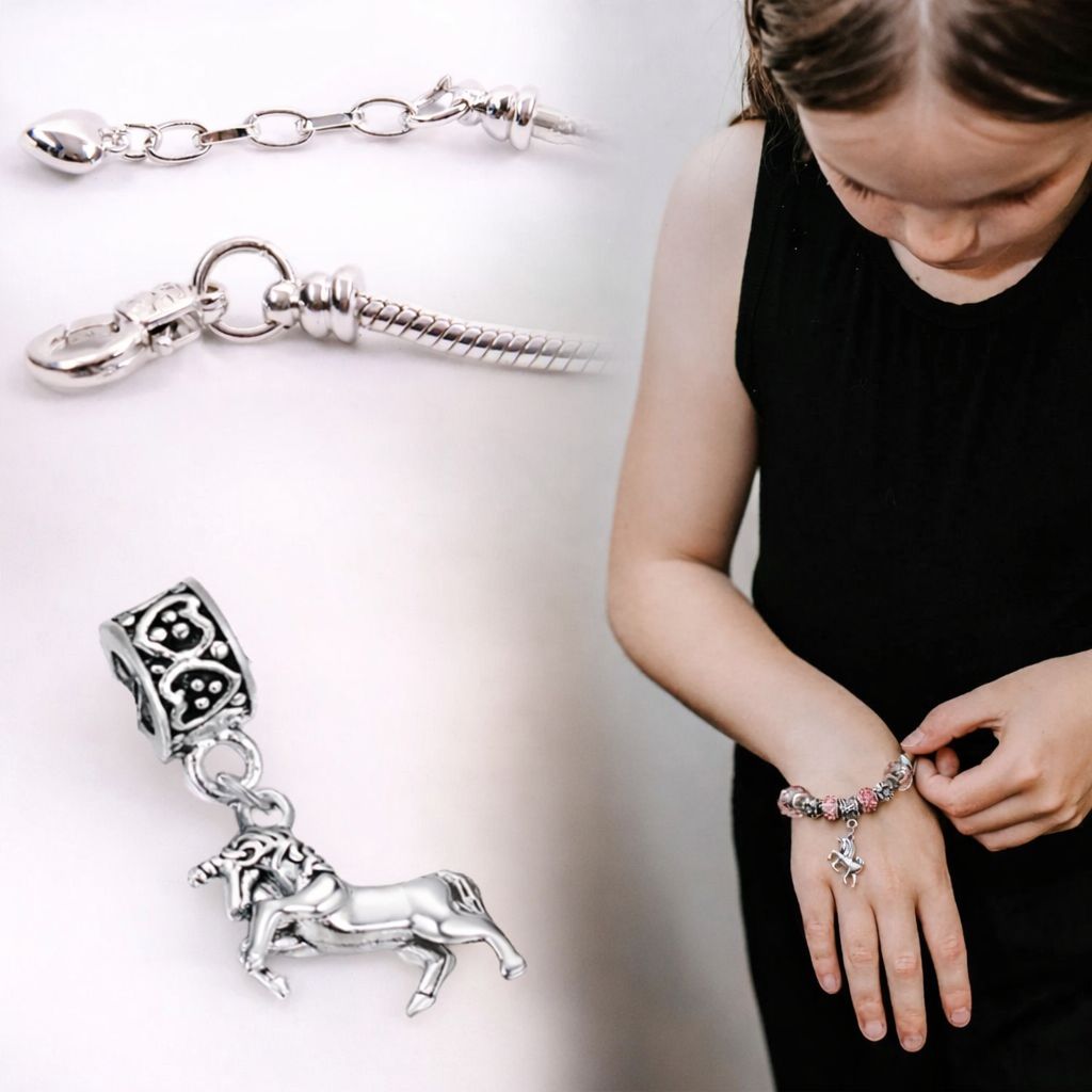 girls unicorn charm bracelet