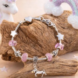 childrens girls unicorn charm bracelet