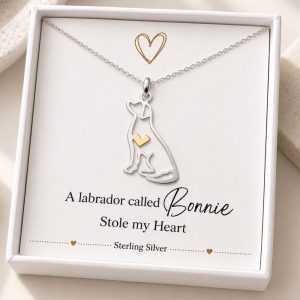 sterling silver dog necklace personalised jewellery gift