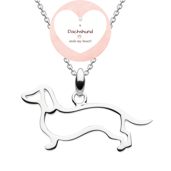 dachshund gift for women & children, silver dog necklace