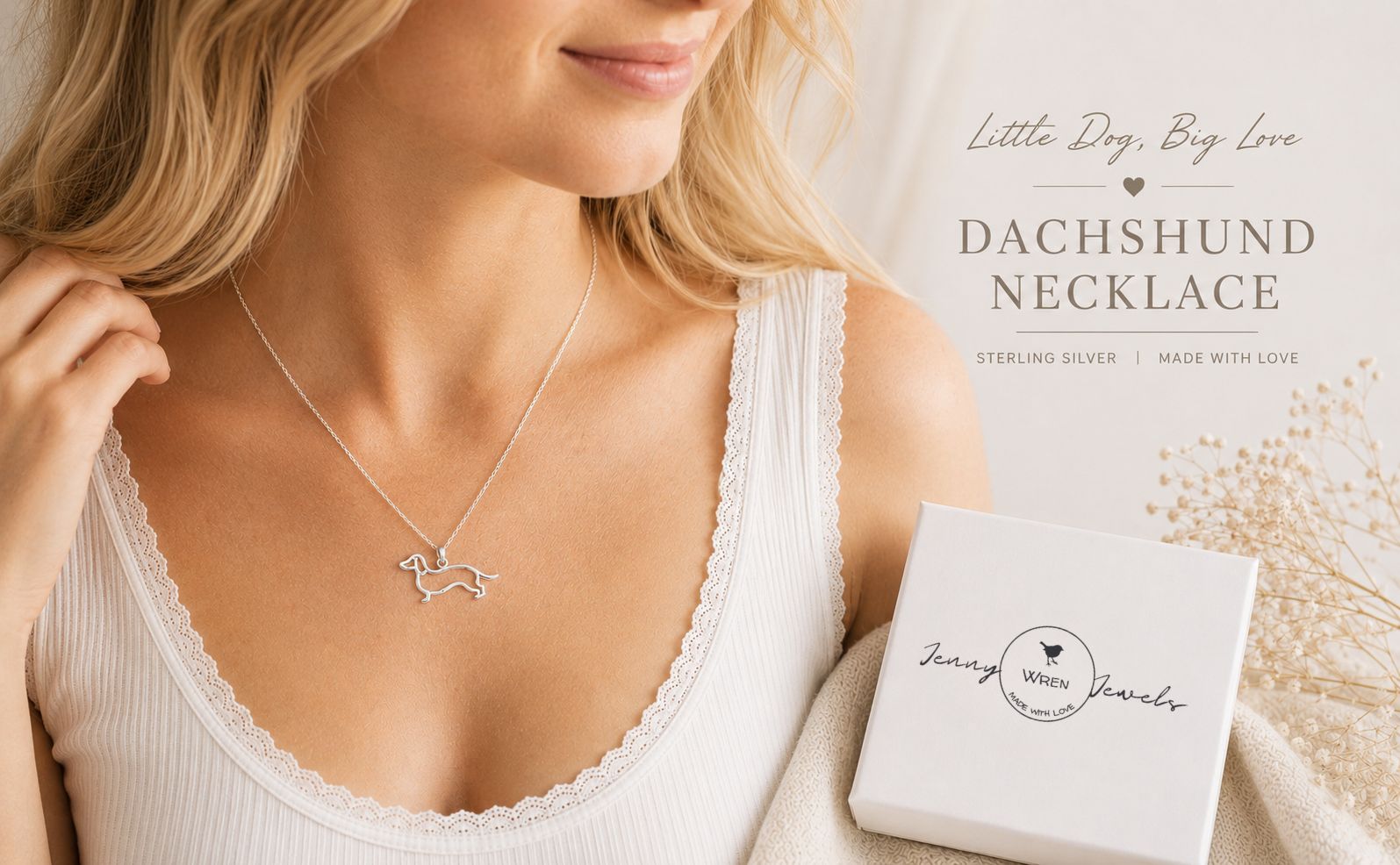sterling silver dachshund dog necklace