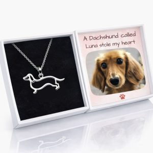 dachshund sausage dog necklace sterling silver