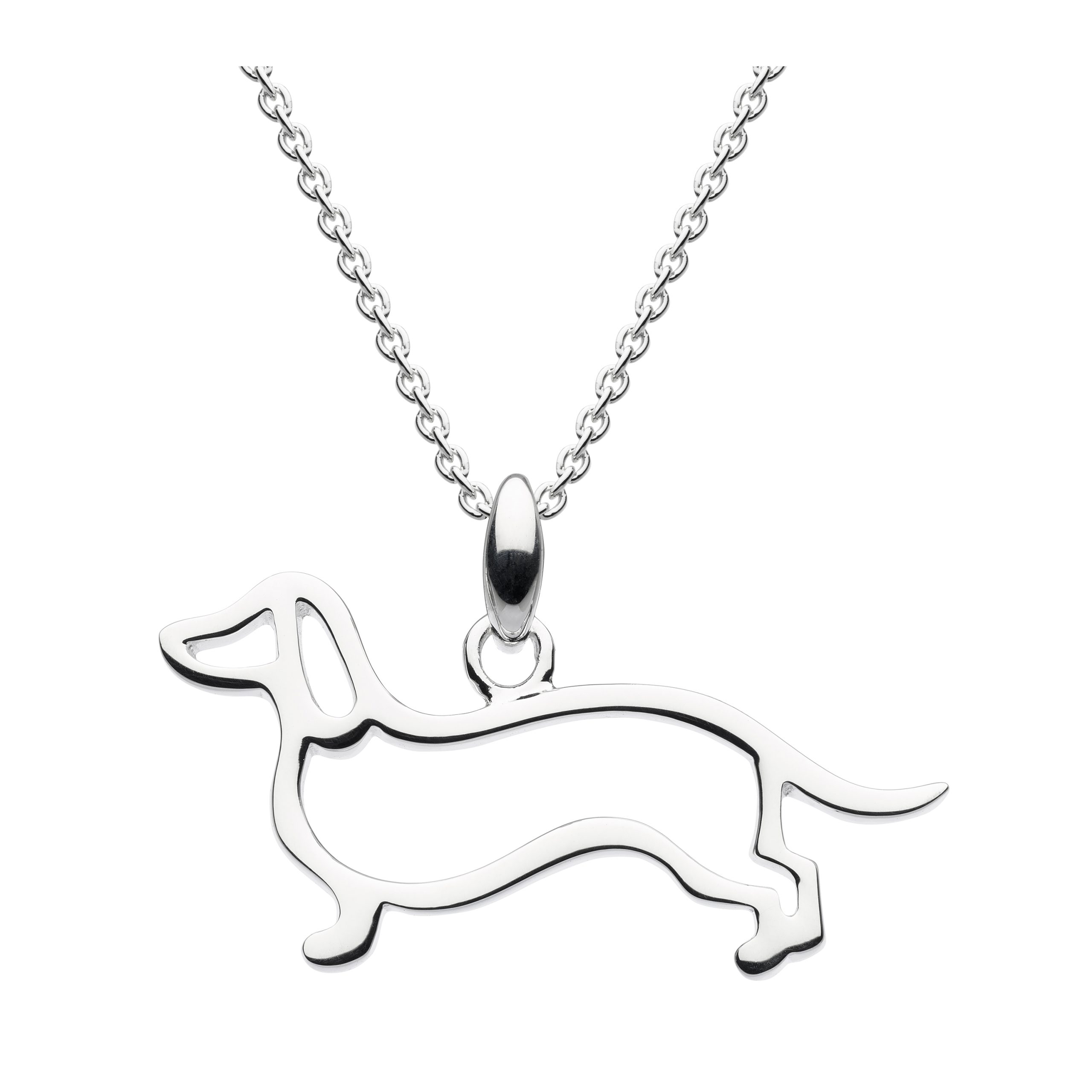 sterling silver dachshund dog necklace