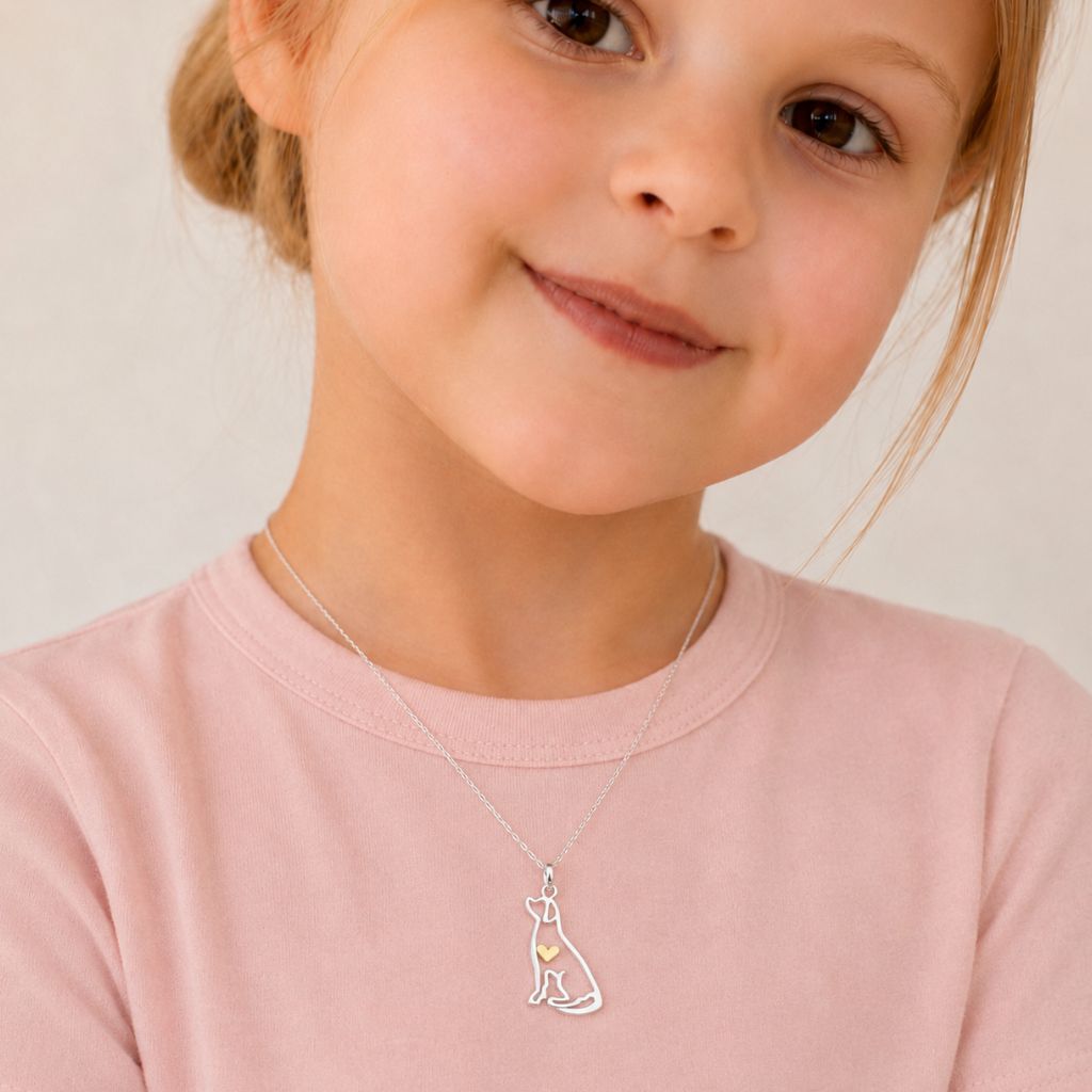 dog necklace sterling silver women and children