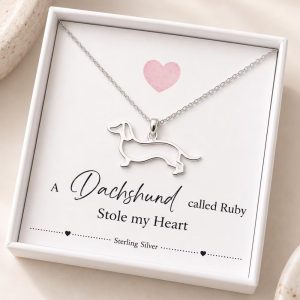 sterling silver dachshund sausage dog necklace
