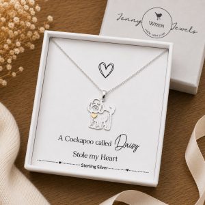 Cockapoo, Cavapoo, Poodle & Doodle Dog Necklace | Dog Jewellery for Women & Children