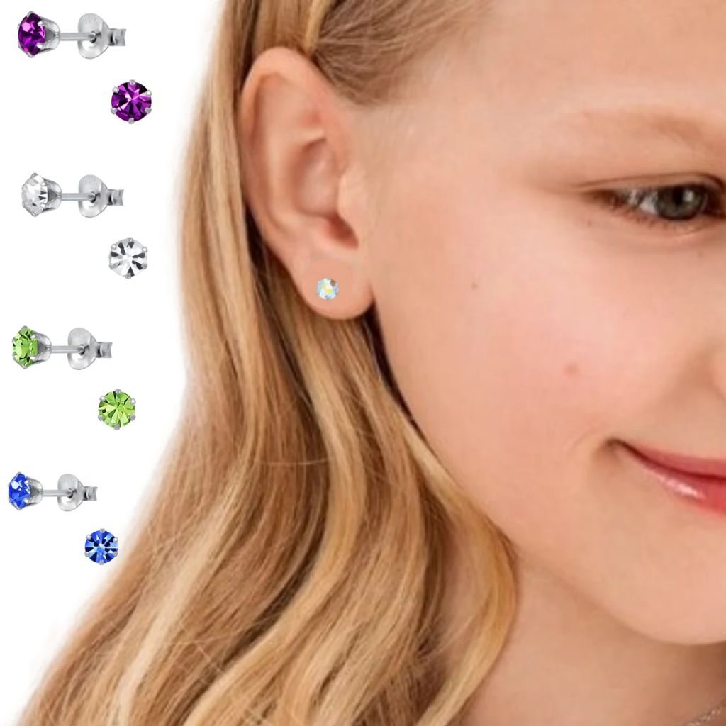 children's stud earrings gift for age 3 + girls