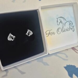 Children girls horse stud earrings gift