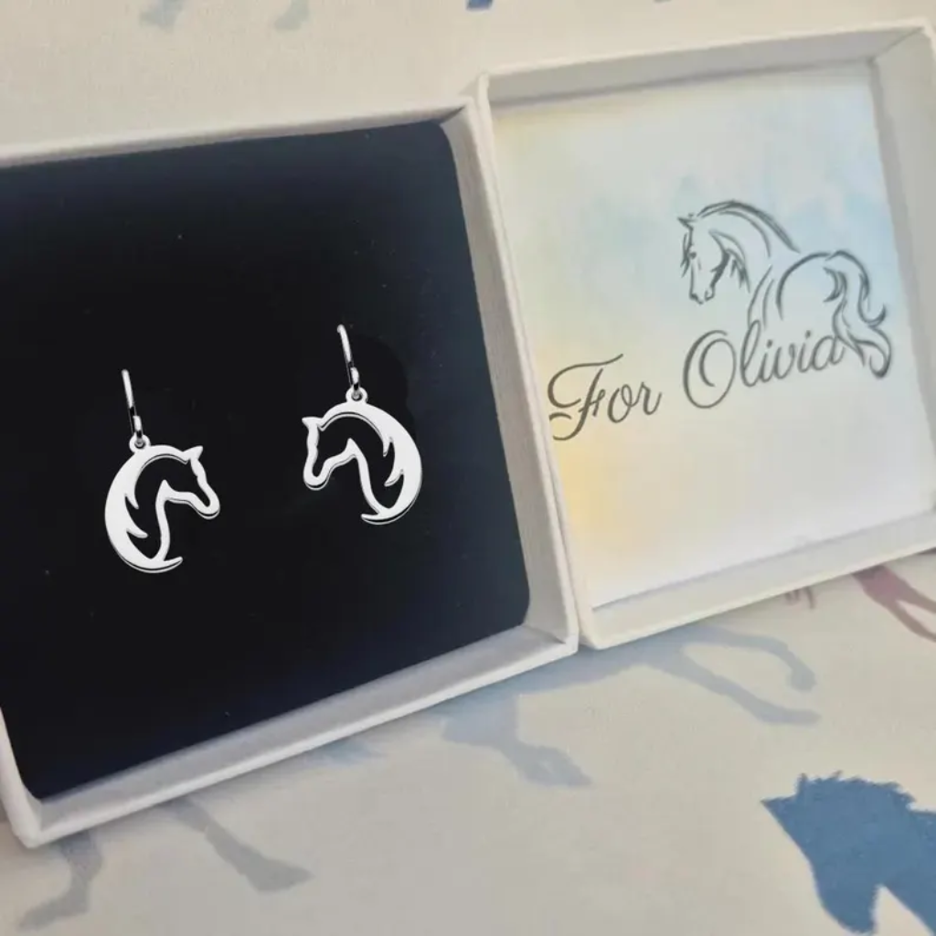 Sterling Silver Horse Earrings – 4 Styles, Personalised Gift Box - Image 3