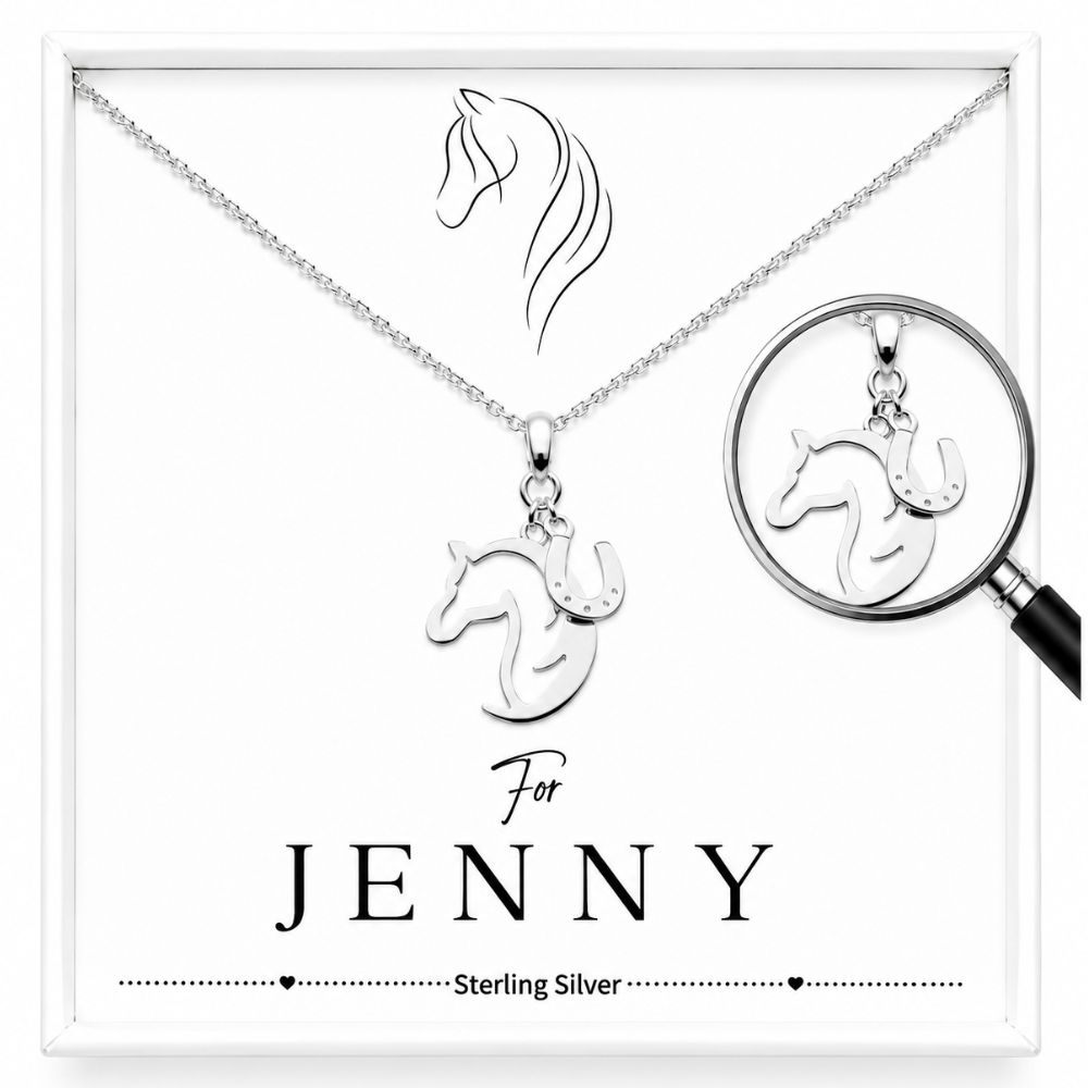 sterling silver horse necklace personalised name gift