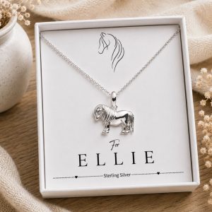 horse shetland pony necklace sterling silver name jewellery