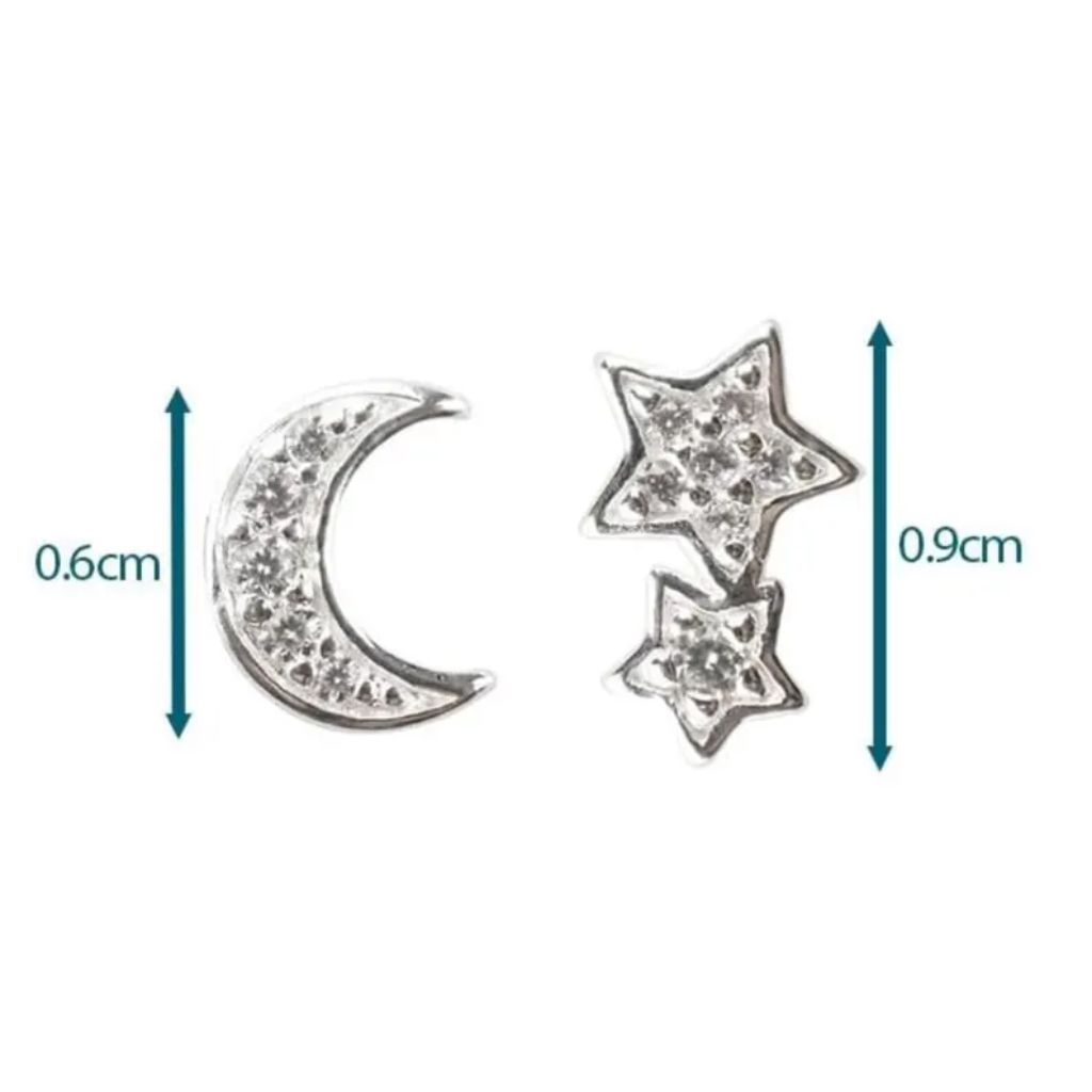 Moon & Star Stud Earrings | Jewellery Gift for Girls - Image 4