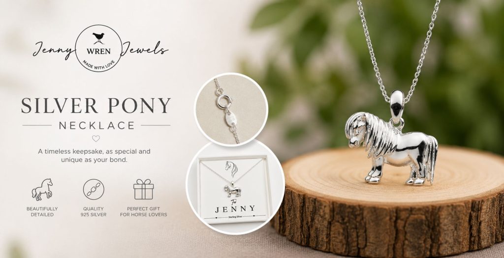 sterling silver shetland pony necklace