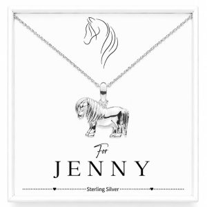 sterling silver shetland pony horse necklace personalised horse gift