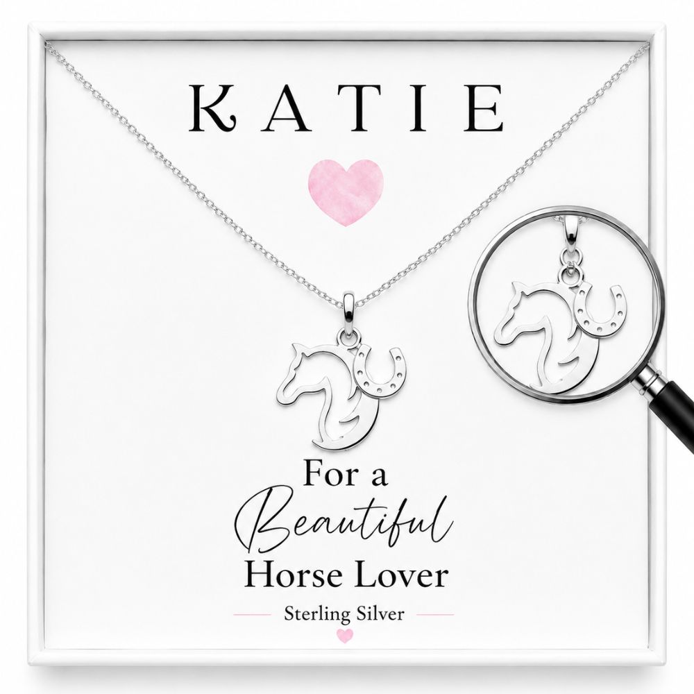 sterling silver horse necklace personalised name jewelery