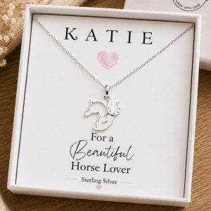 sterling silver horse necklace personalised name jewelery
