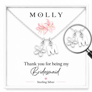 sterling silver bridesmaid flower girl jewellery gift
