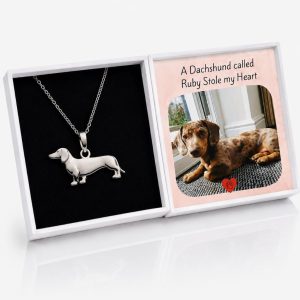 Solid Dachshund Necklace sterling silver